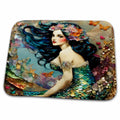 Dish Drying Mat - Beautiful Mermaid Collage Digital Art