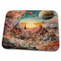 Dish Drying Mat - Landscape on another Planet Fantasy Digital Art