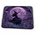 Dish Drying Mat - Witch in Purple Halloween Digital Art
