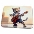 Dish Drying Mat - Rockstar Kitten playing an electric guitar CR Media - Illustrations