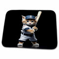 Dish Drying Mat - Kitten dressed as a Baseball player with a bat CR Media - Illustrations