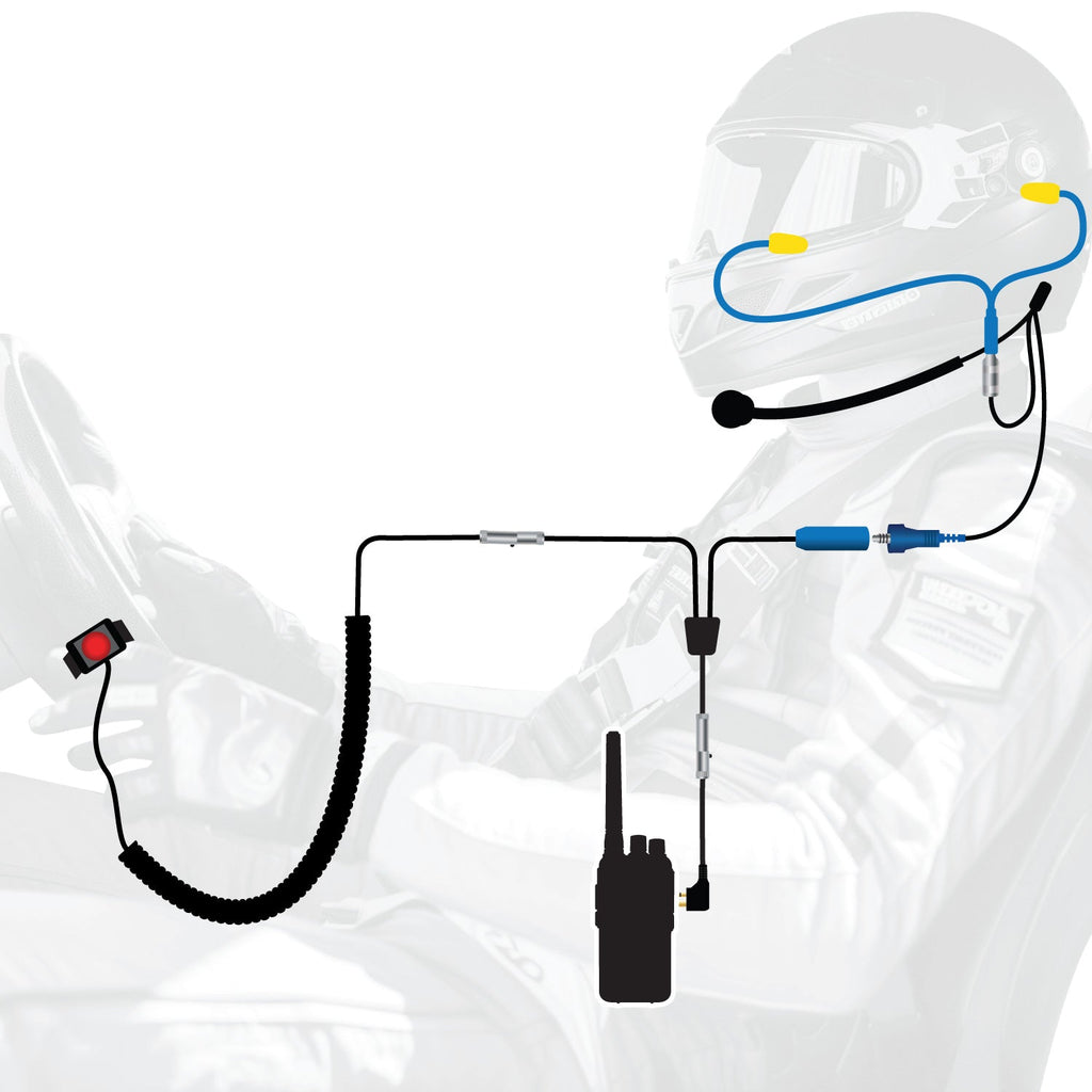 RUGGED Wired Driver Only Communication Kit with RDH16 Radio - Kit with Helmet Speakers