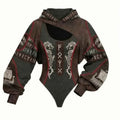 Women’s Viking Print Hooded Jumpsuit Set