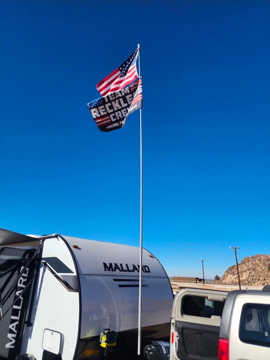 RV Flagpole Kit – Telescoping Pole + 6" Frame Mount | Poles and Holders