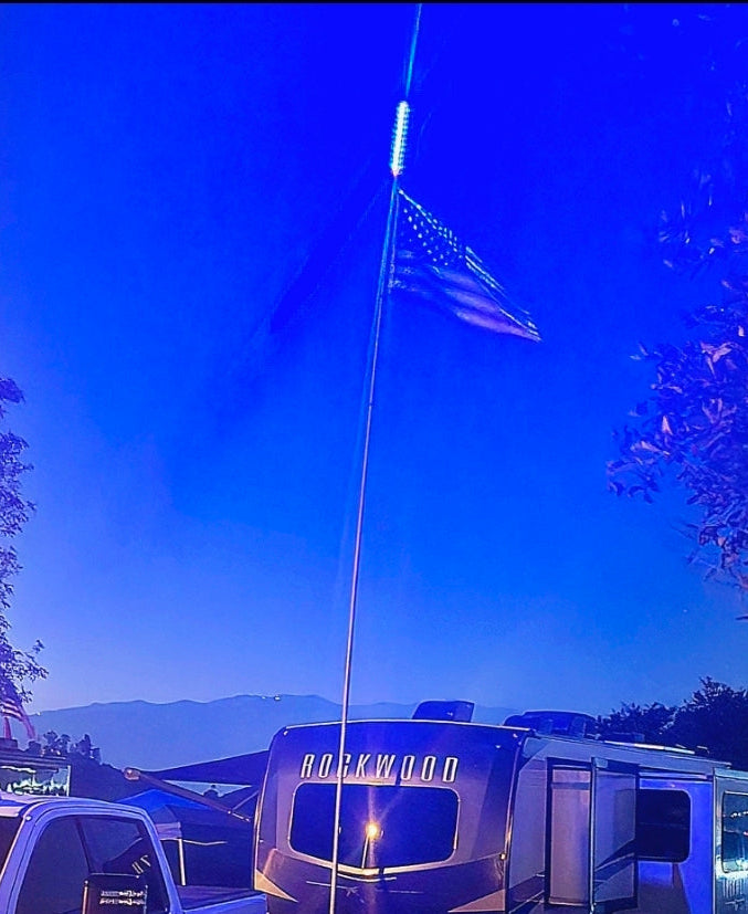 RV Flagpole Kit – Telescoping Pole + 6" Frame Mount | Poles and Holders