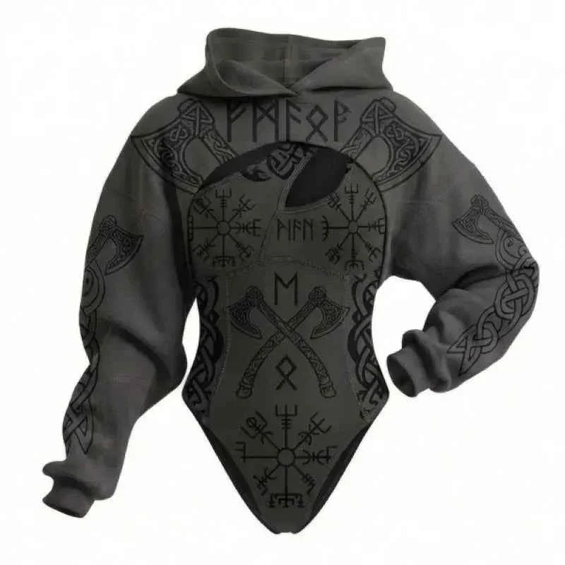 Women’s Viking Print Hooded Jumpsuit Set
