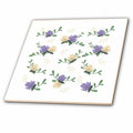 3dRose 3dRose - Rosette - Pattern Prints - Printed Pattern Purple Flower - Tiles (ct-360521)