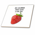3dRose A Strawberry with Swedish Text with Double Meaning - Tiles (ct-360744)