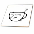 3dRose EvaLorentzenArt - Golf - Tea Cup With A Golf Tee And Text Inside - Tiles (ct-360766)