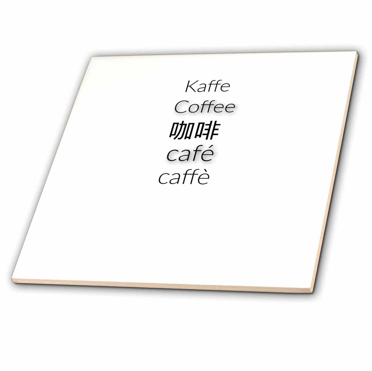 3dRose EvaLorentzenArt - Coffee - Text Saying Coffee in Different Languages - Tiles (ct-360790)