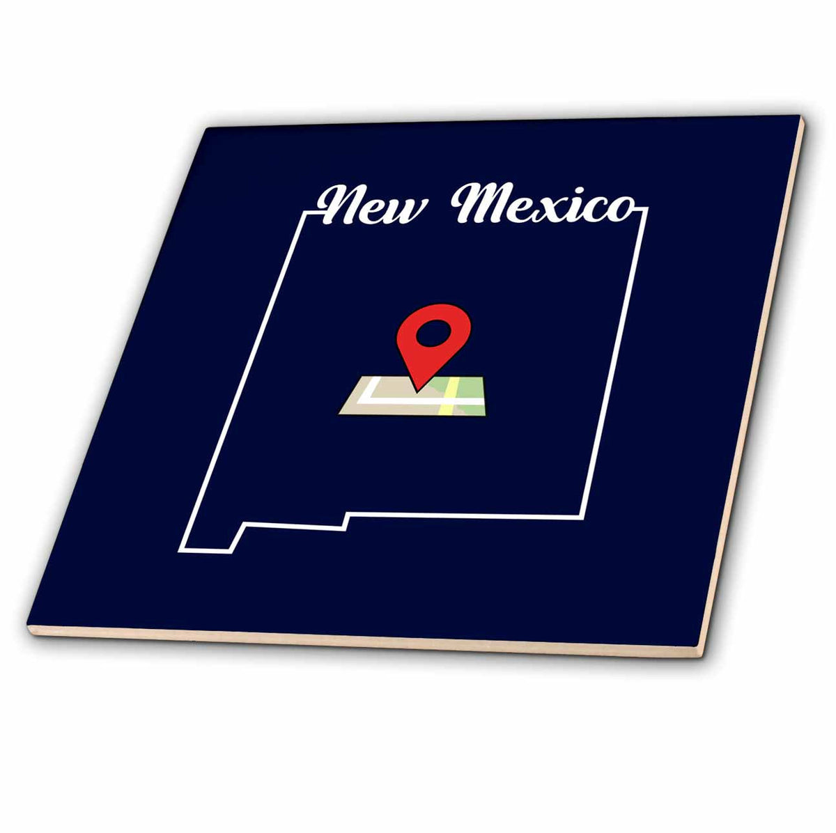 3dRose Visiting New Mexico Here State Outline Travel Marker - Tiles (ct-363718)