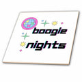 3dRose Retro Image with a Text of Boogie Night - Tiles (ct-365388)