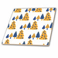 3dRose Cute Yellow and Blue Christmas Tree Forest Pattern - Tiles (ct-370790)