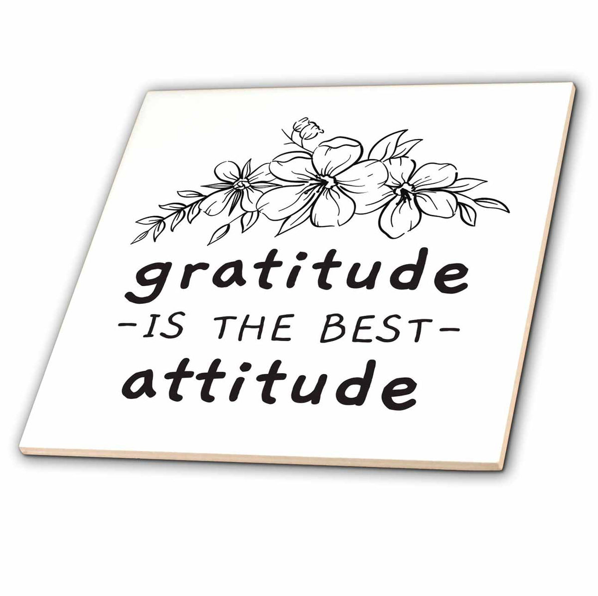 3dRose 3dRose - Rosette - Attitude - Gratitude is The Best Attitude - Tiles (ct-372003)