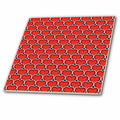 3dRose Cute White Outlined Red Hearts Overlapping Pattern - Tiles (ct-372069)