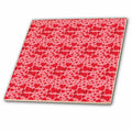 3dRose Cute Red On Red Tossed Hearts Pattern - Tiles (ct-372072)