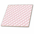3dRose Cute Red Cursive Heart Diagonal Stripes Pattern - Tiles (ct-372080)