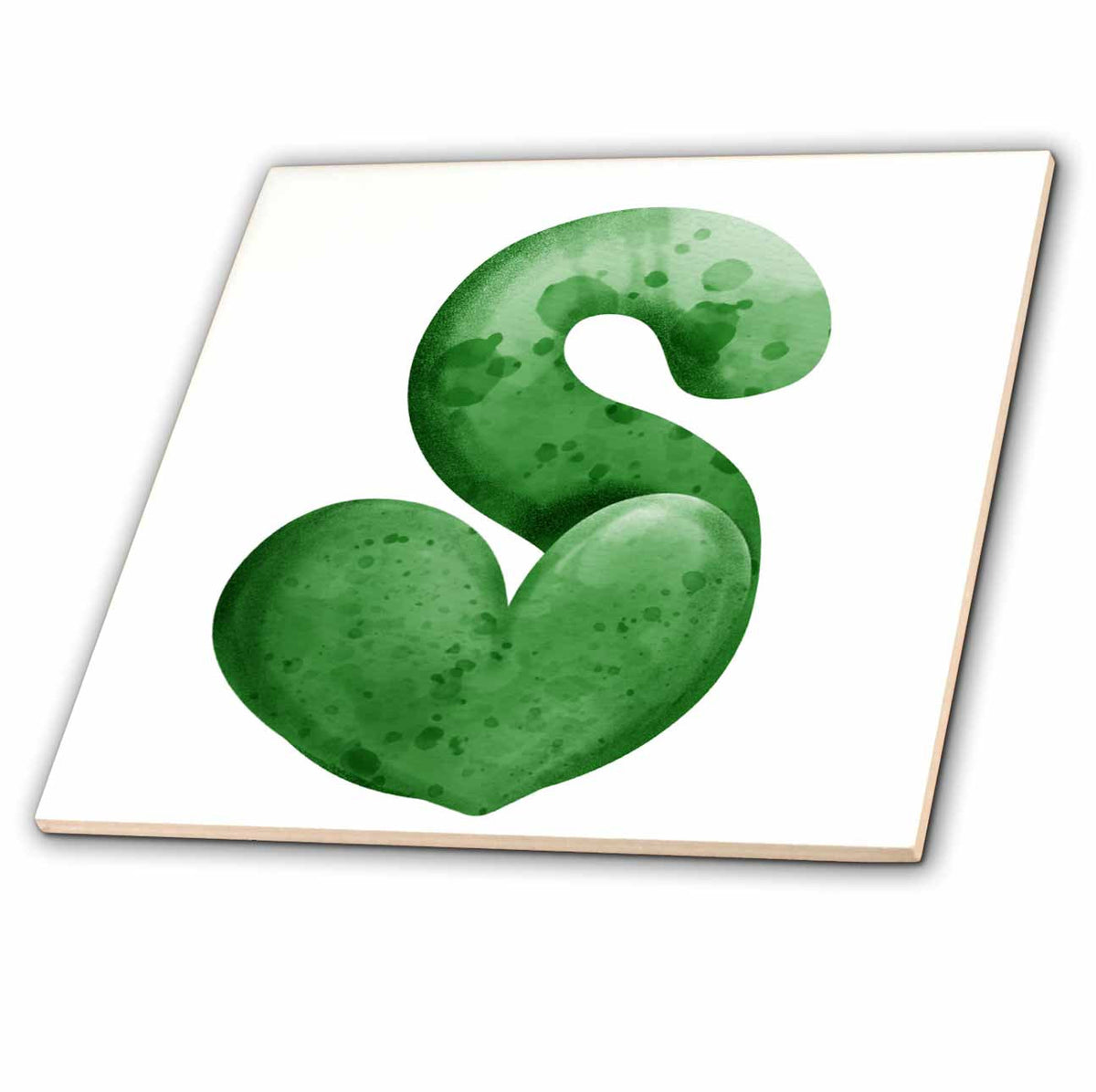 3dRose St Patricks Sweets Monogram Initial S - Tiles (ct-375851)