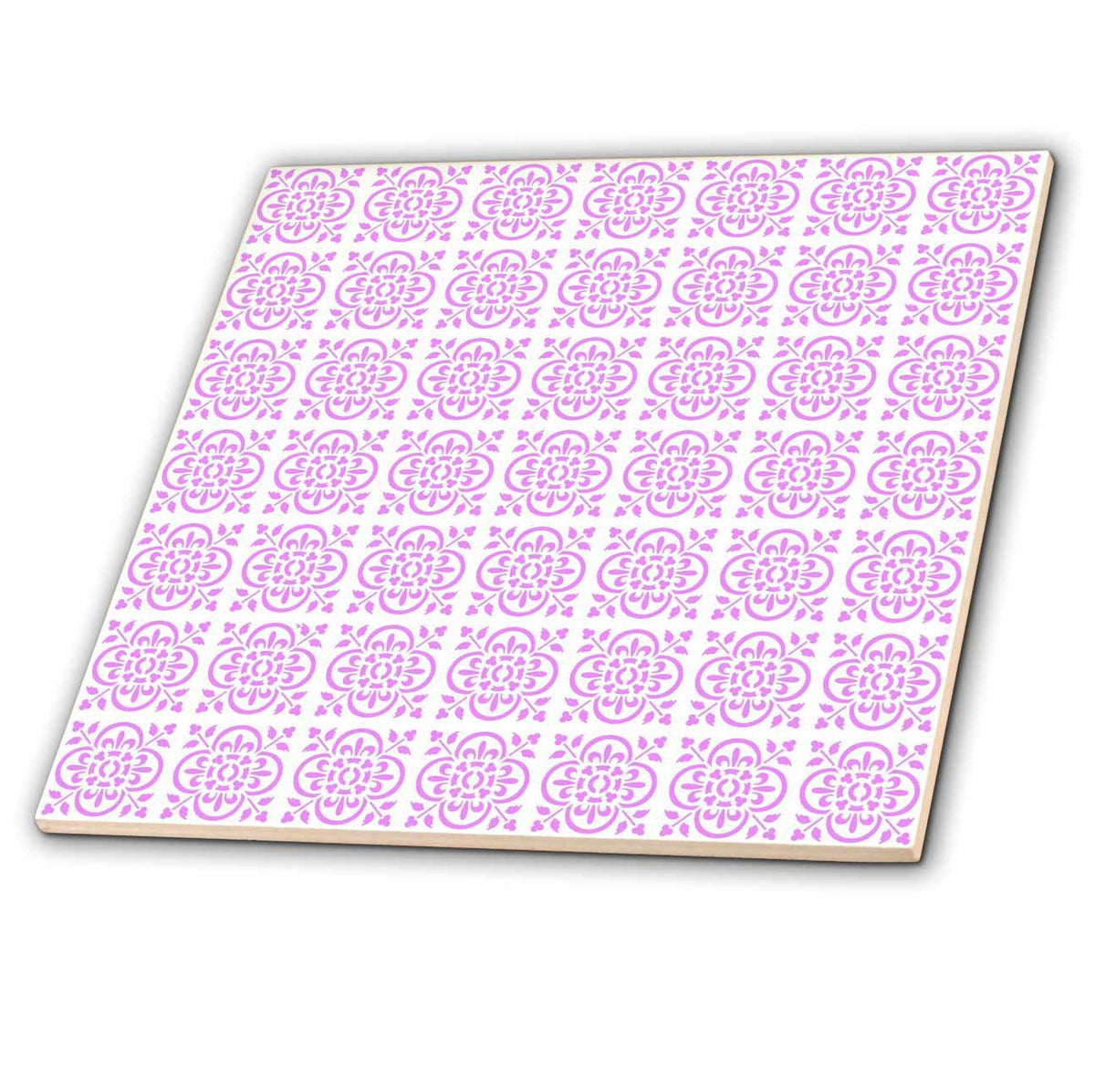 3dRose Art Deco Style Repeat Pattern Girly Pink - Tiles (ct-376639)