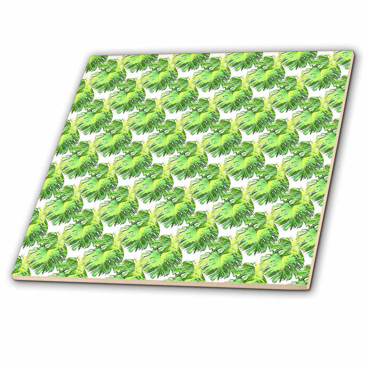 3dRose Monstera Leaves Artistic Vector Overlap Pattern - Tiles (ct-376643)