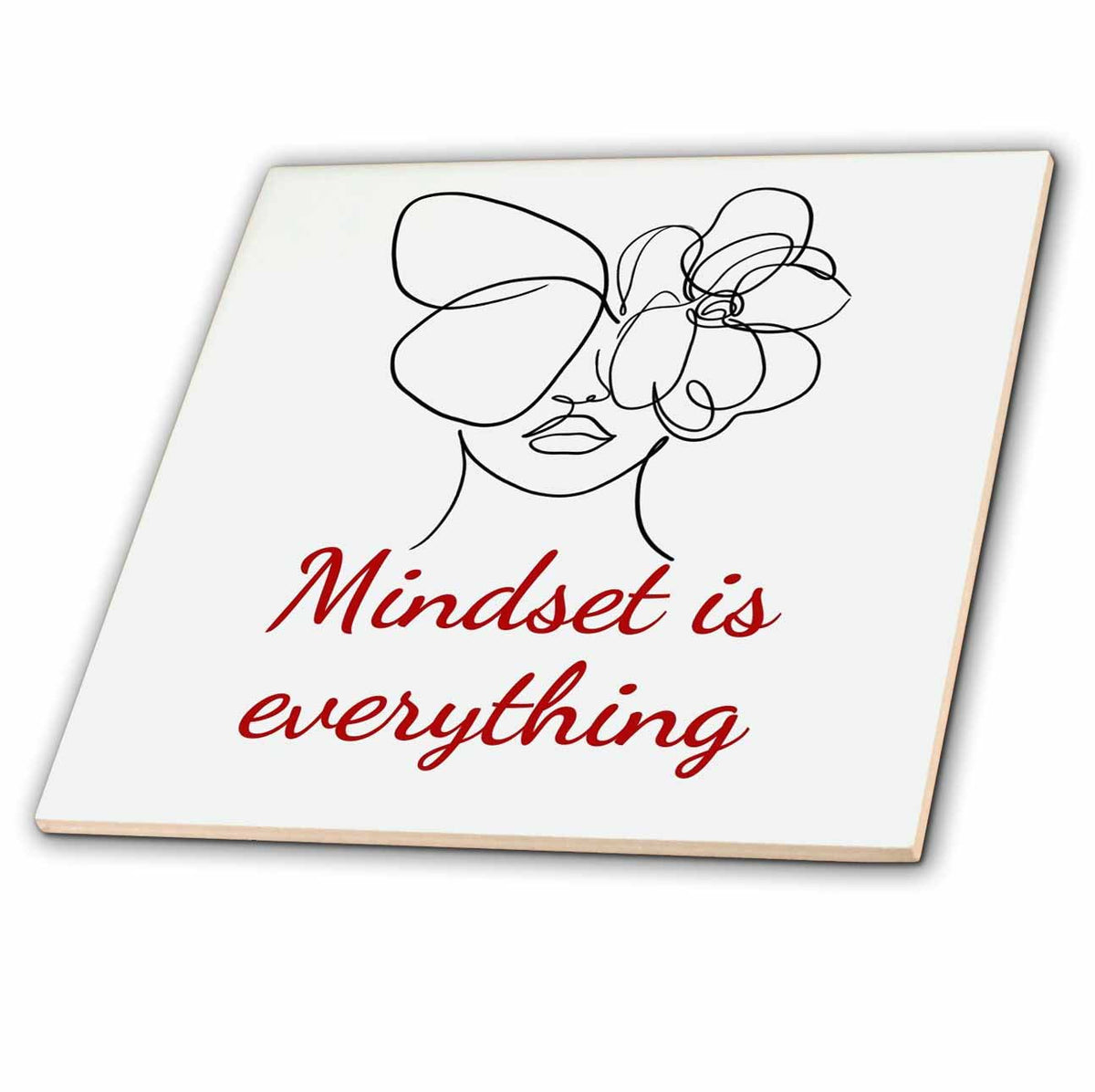 3dRose Line Art with Text of Mindset is Everything - Tiles (ct-377151)