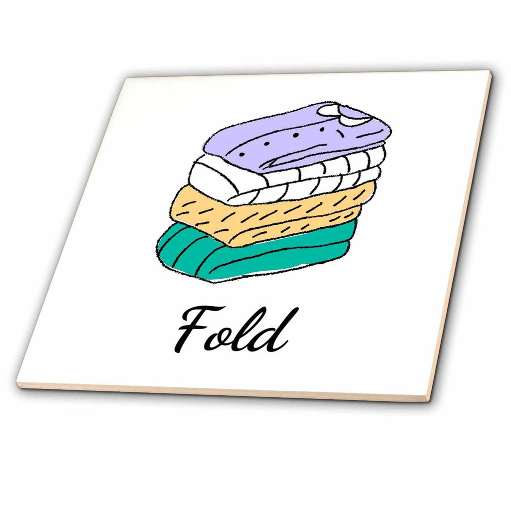 3dRose Image for Folded Clothes with Text of Fold - Tiles (ct-377427)