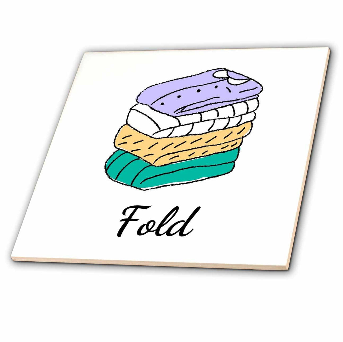 3dRose Image for Folded Clothes with Text of Fold - Tiles (ct-377427)