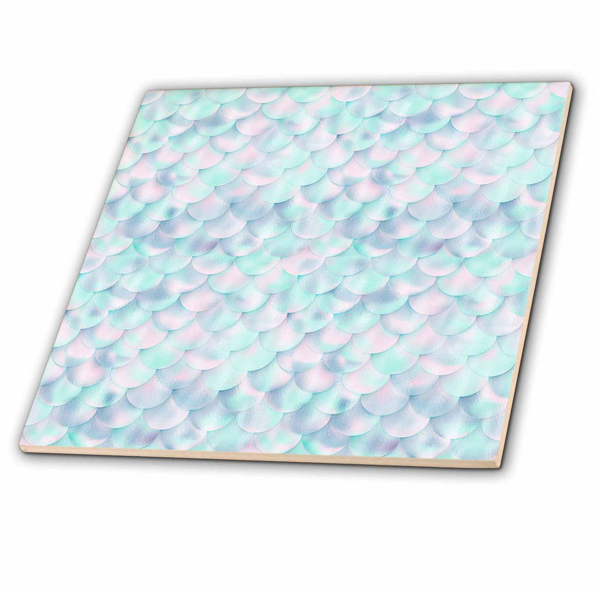 3dRose Mint Green and Blue Gradient Mermaid Scales Pattern - Tiles (ct-380322)