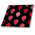 3dRose Anne Marie Baugh - Patterns - Red and Black Balloon Pattern - Tiles (ct-380354)