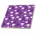 3dRose Anne Marie Baugh - Patterns - Cute Purple and White Koala Bear Pattern - Tiles (ct-380390)