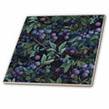 3dRose Deep Purple and Blue Berry and Leaf Pattern - Tiles (ct-381701)