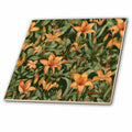 3dRose Bright Orange Tiger Lily Flower Pattern - Tiles (ct-381702)