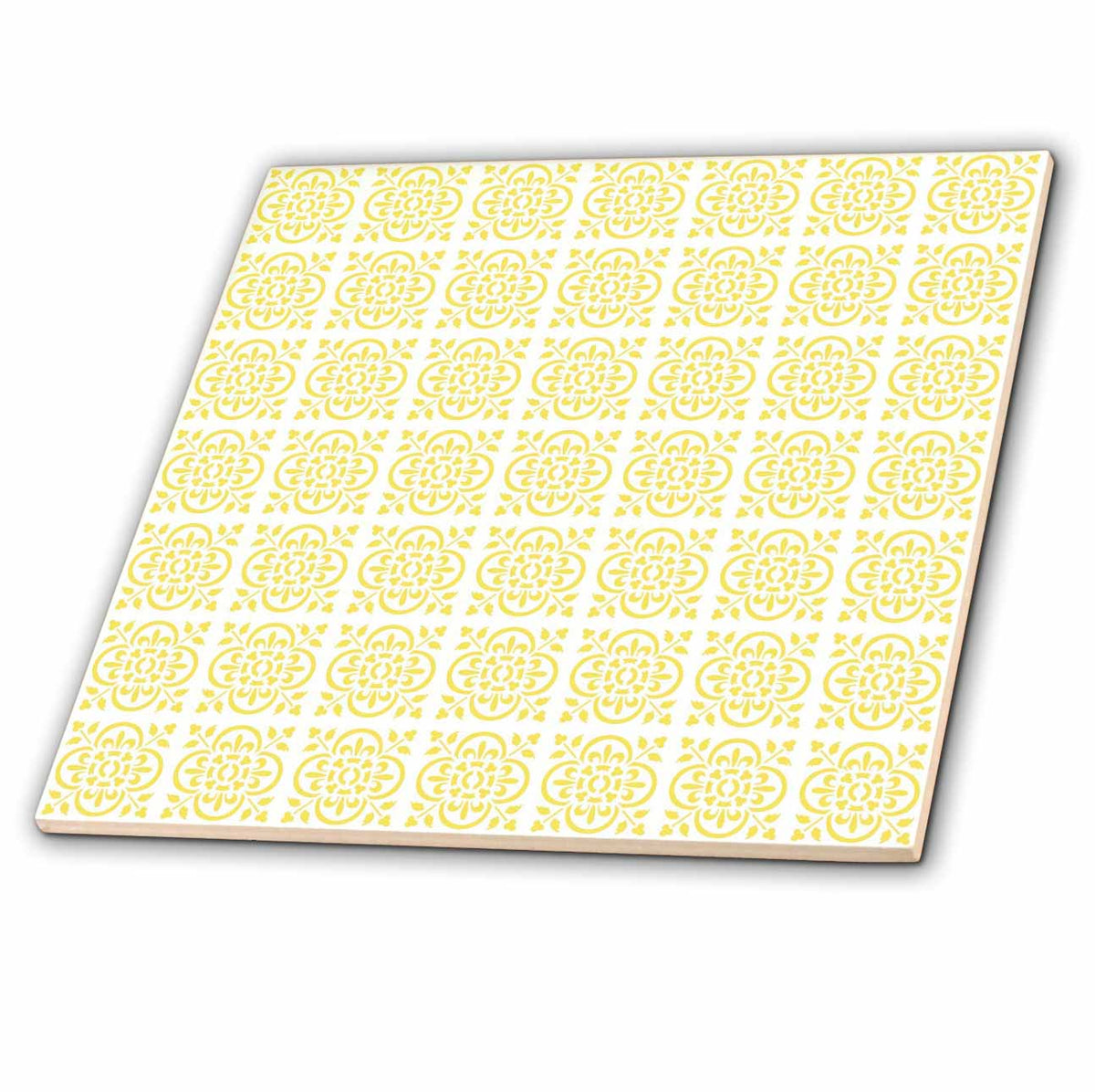 3dRose Art Deco Style Repeat Pattern Cream - Tiles (ct-381740)