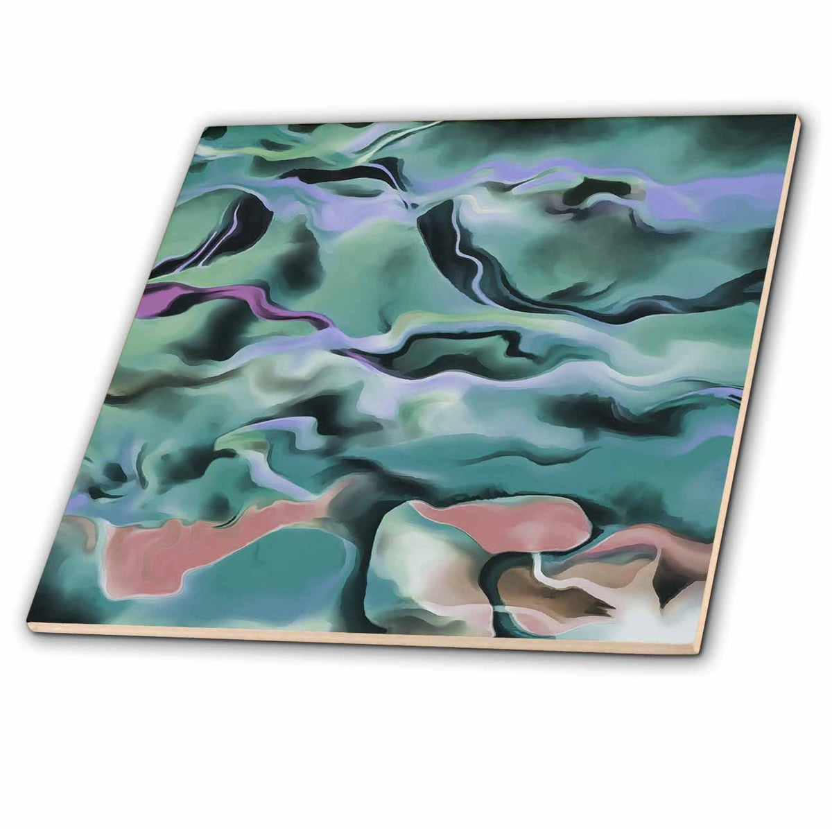 3dRose Waves in Harmony Acrylic Pour Abstract Art - Tiles (ct-381745)