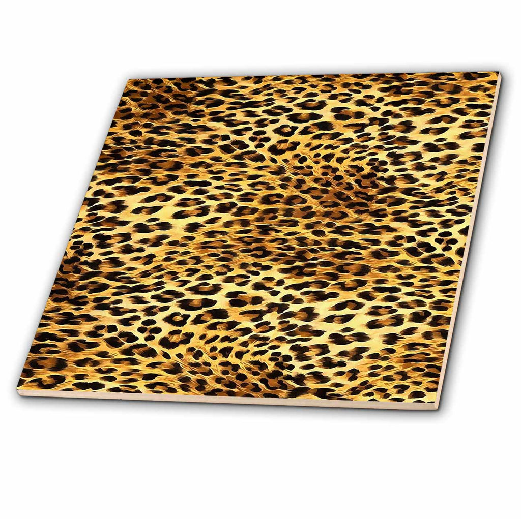 3dRose Leopard Spots Camouflage Pattern Painting - Tiles (ct-381780)