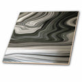 3dRose Grey Monotone Artistic Acrylic Pour Abstract - Tiles (ct-381796)