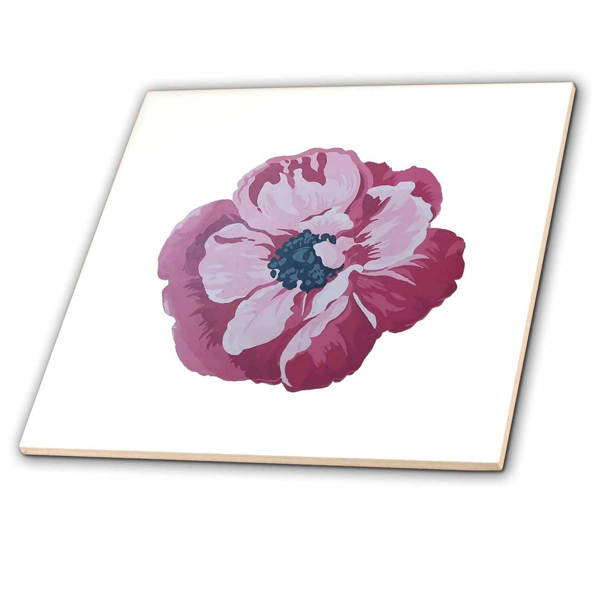 3dRose Artistic Pink Anemone Flower Vector Cut Out - Tiles (ct-381829)