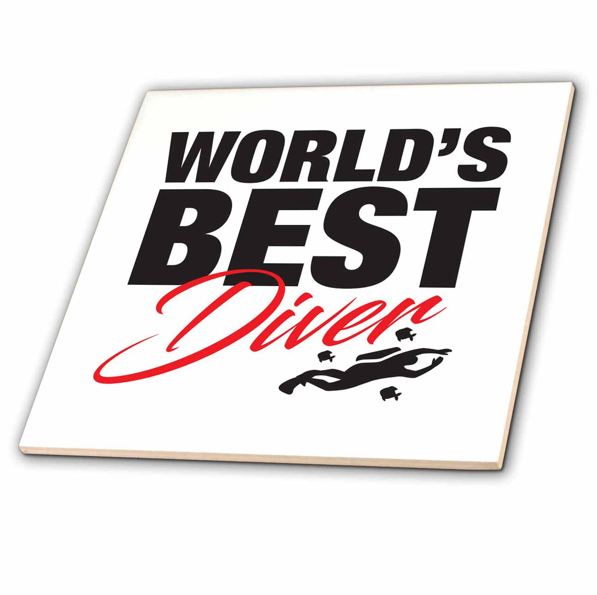 3dRose Worlds Best - Worlds Best Diver - Tiles (ct-381966)
