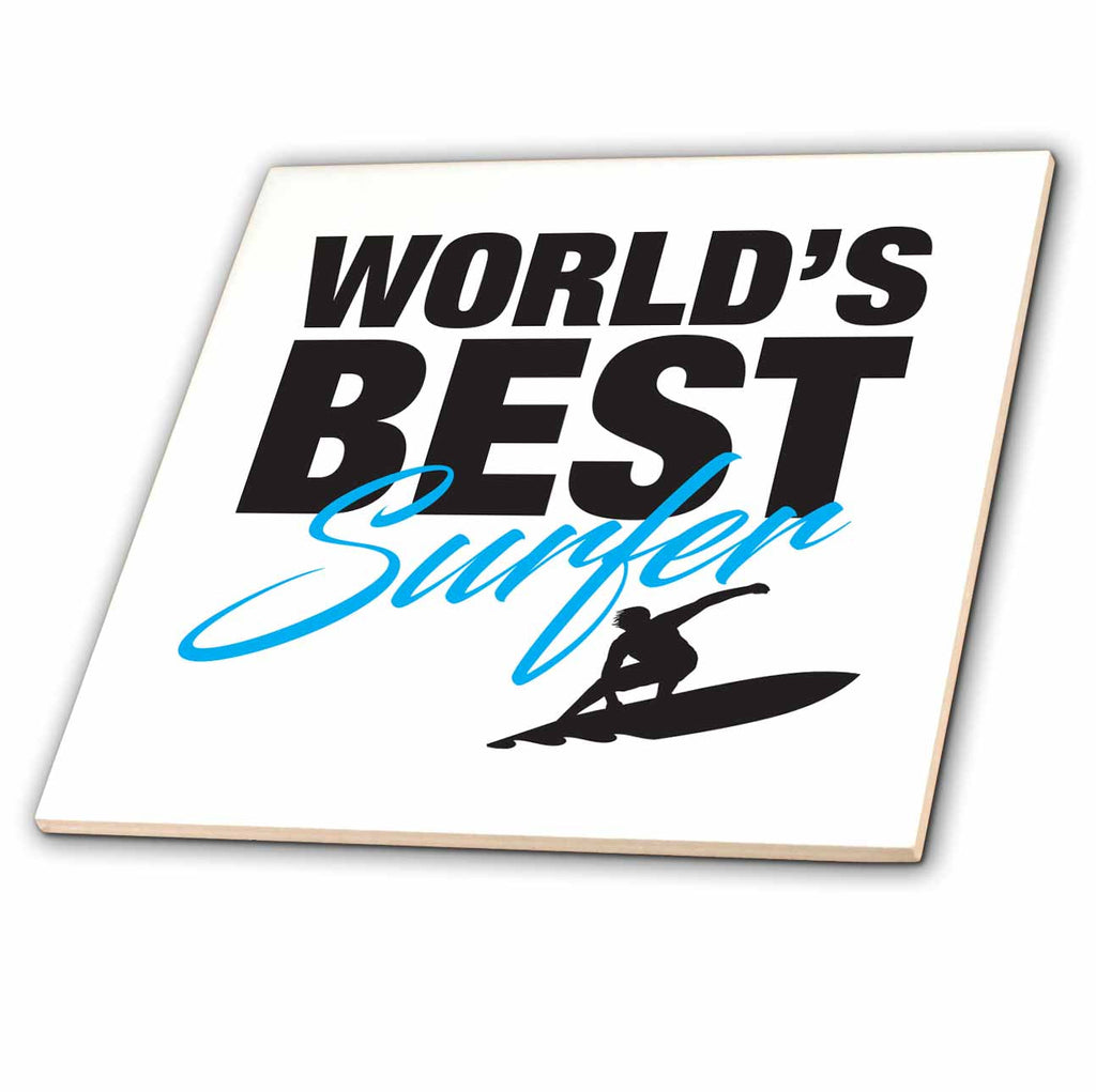 3dRose Worlds Best - Worlds Best Surfer - Tiles (ct-381969)