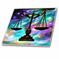 3dRose Pretty Starry Background with Libra Scales - Tiles (ct-382009)