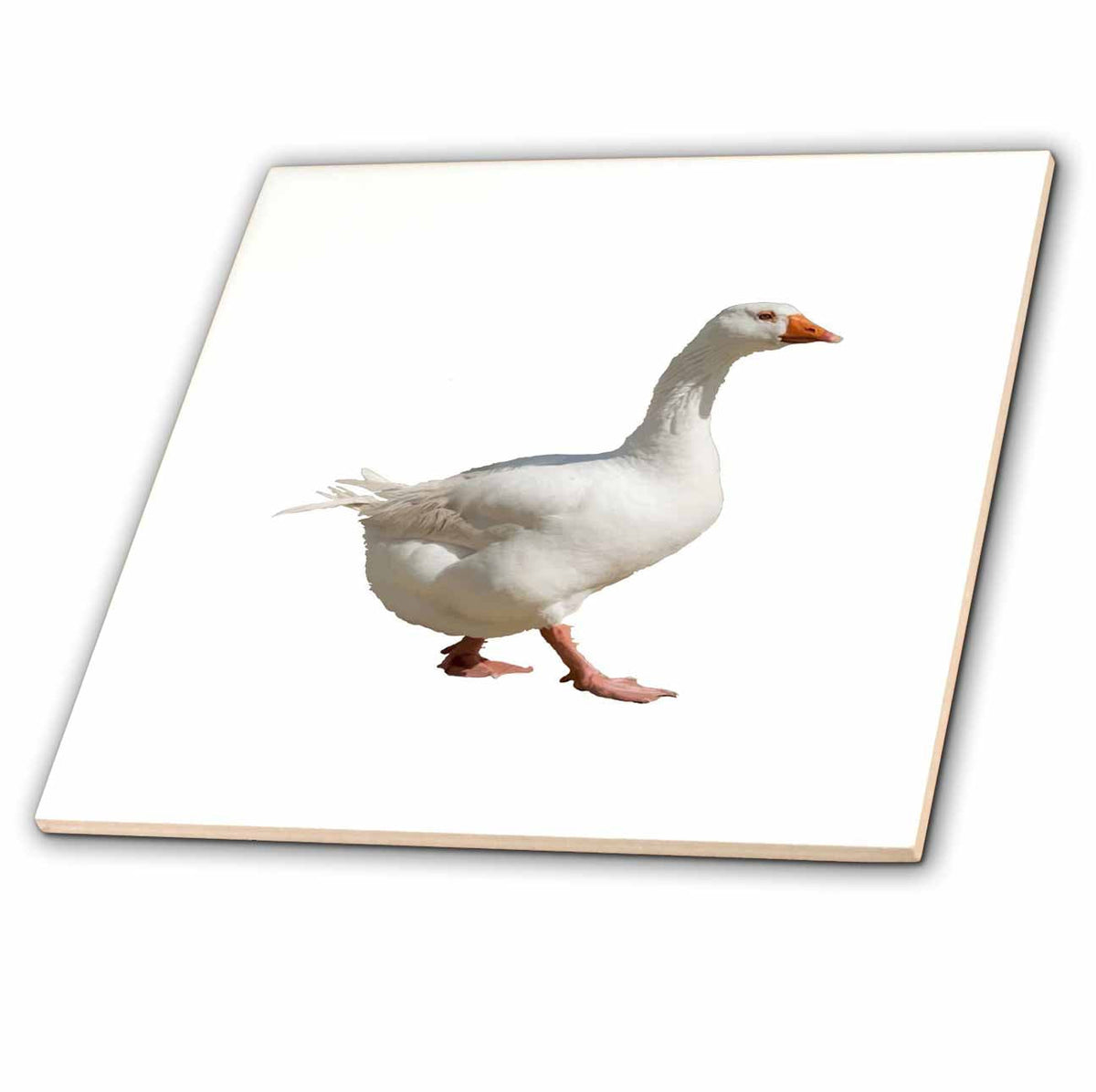 3dRose Taiche - Vector Art - Duck - The Effortless Duck Walking Forward Cut Out - Tiles (ct-382573)