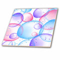 3dRose Transparent Blue, Pink, Purple Bubble Backgroudn - Tiles (ct-382804)