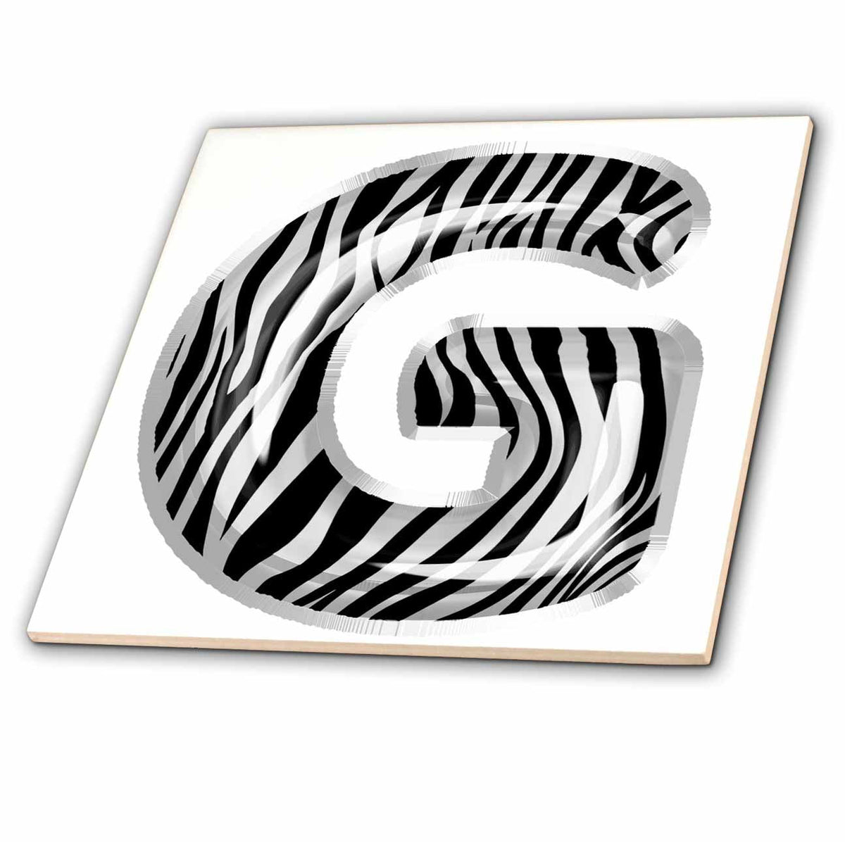 3dRose Zebra Patterned Image Of Balloon Monogram G - Tiles (ct-383112)