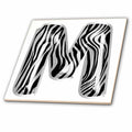 3dRose Zebra Patterned Image of Balloon Monogram M - Tiles (ct-383117)
