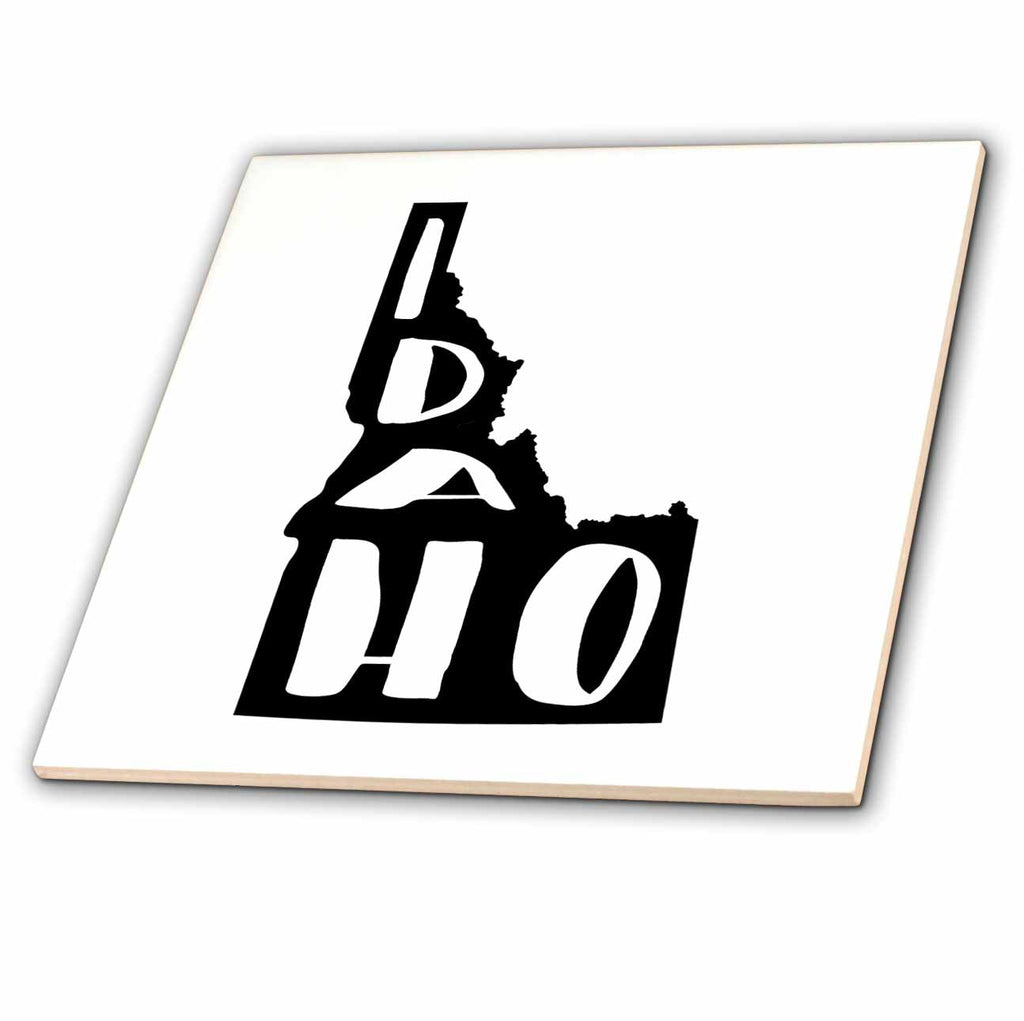 3dRose Idaho Written Inside The State. White Background. - Tiles (ct-383376)