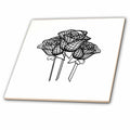 3dRose Artistic Mesh Graphic Gothic Black Roses - Tiles (ct-384023)