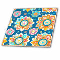 3dRose Bright and Colorful Boho Flower Background - Tiles (ct-384199)
