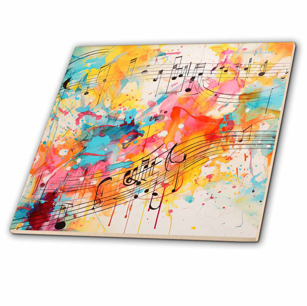 3dRose Abstract Paint and Musical Notes Background - Tiles (ct-384200)
