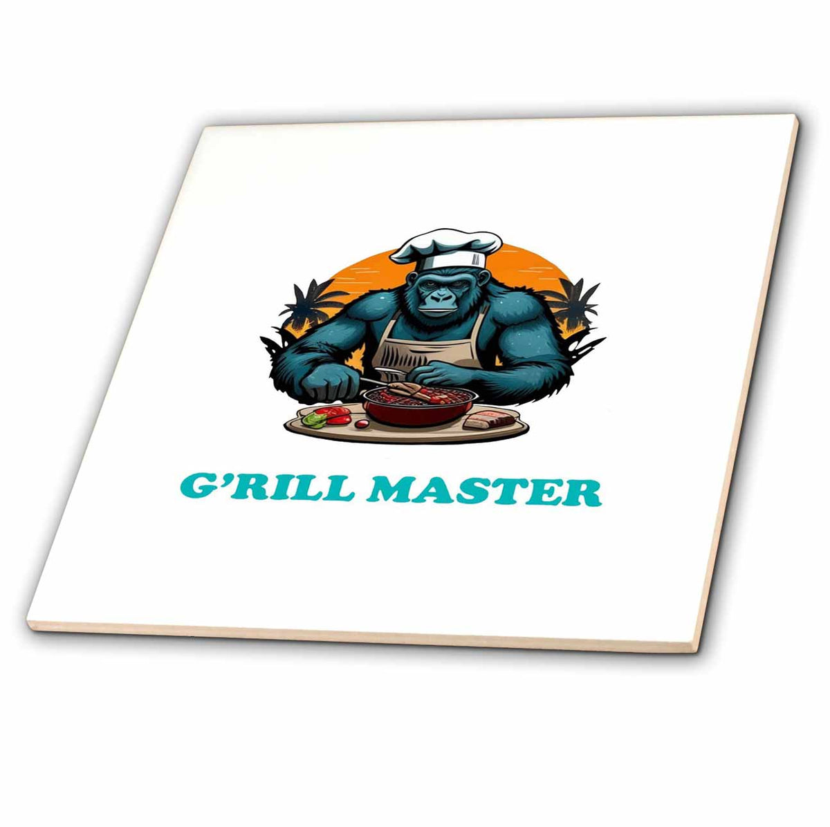3dRose Grill Master BBQ Griller Fun Pun - Tiles (ct-384287)