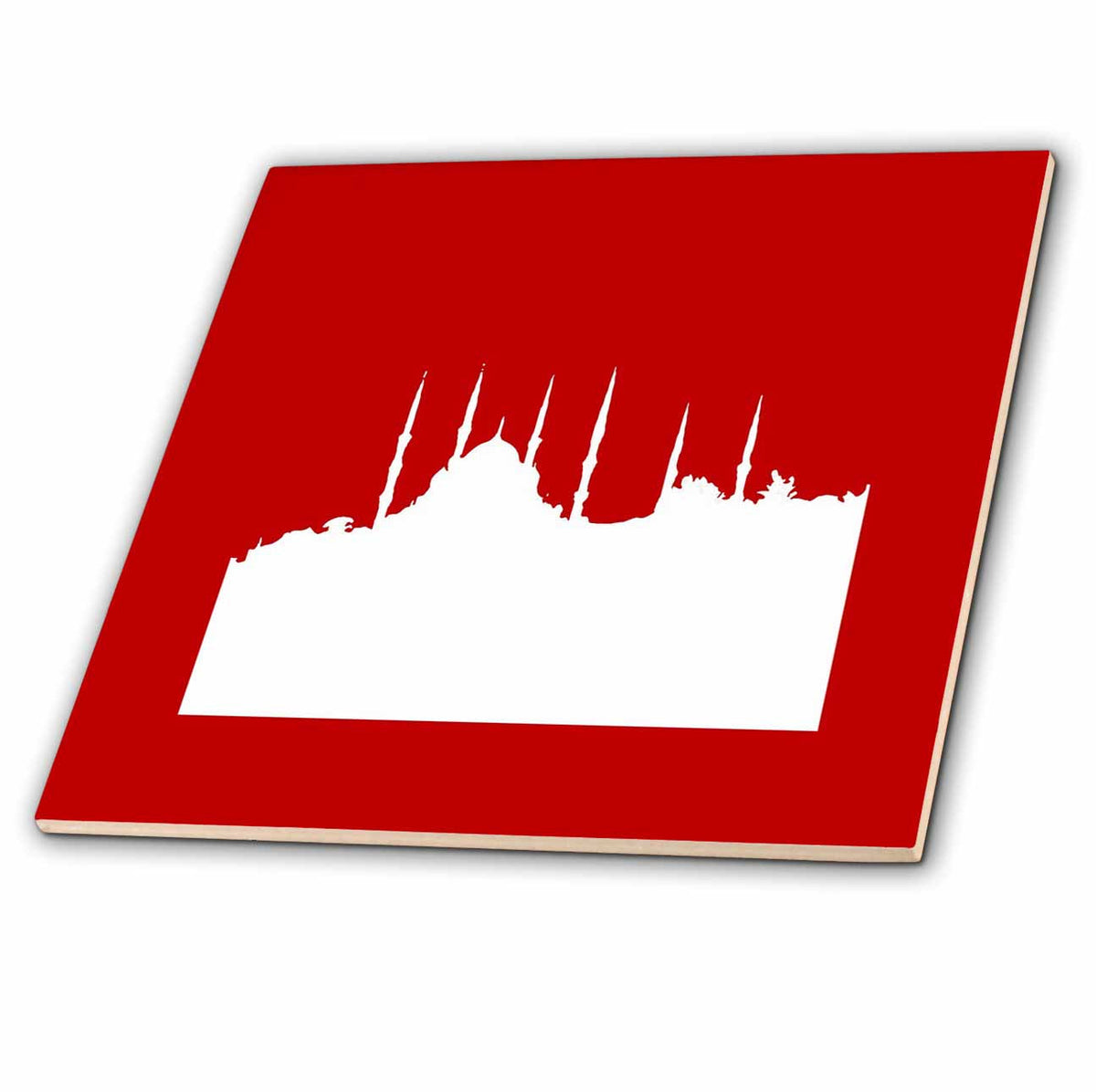 3dRose Istanbul Cityscape White Silhouette - Tiles (ct-384308)